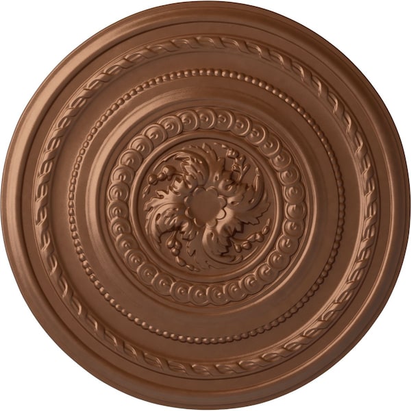 Ekena Millwork Pearl Ceiling Medallion (Fits Canopies up to 1 7/8"), 26 1/4"OD x 1 1/2"P, Polished Copper CM26PEPOS - main
